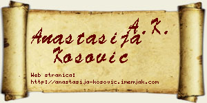 Anastasija Kosović vizit kartica